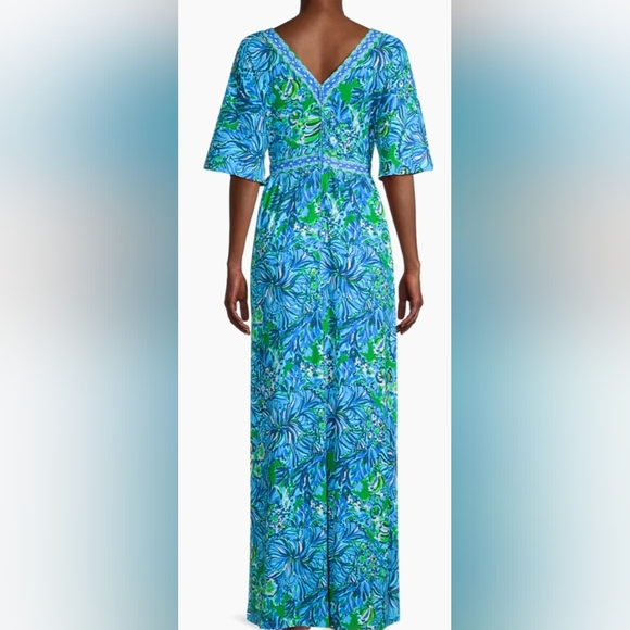 Lilly Pulitzer Addison Floral Maxi Dress 6 - Picture 3 of 4